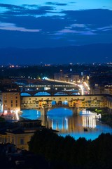 Fototapeta na wymiar イタリア ルネサンスの街フィレンツェの夕景