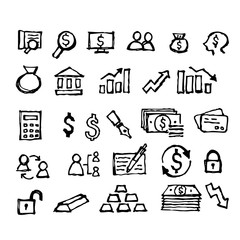 financial icon  doodle hand drawn