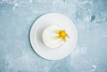 Carrot cake with spices on the rustic background. Selective focus.