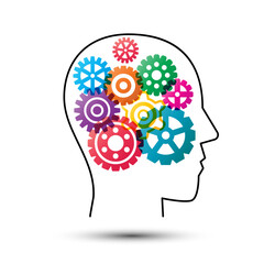 colorful gear in head