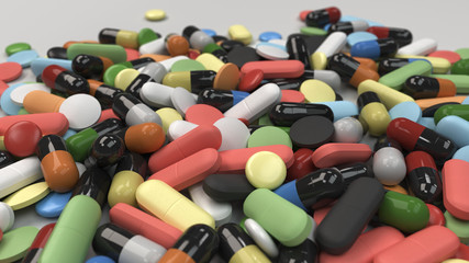 Pile of colorful medicine pills