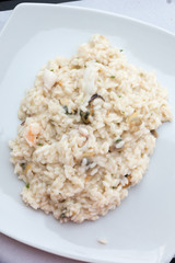 Delicious risotto with seafood