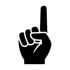 Hand with number 1 / one index finger flat icon for apps and websites