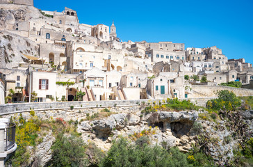 Fototapeta na wymiar Matera, the town of rhe Sassi, prehistoric troglodyte settlements