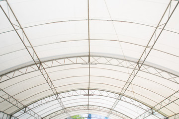 Roof Dome construction, canvas and metal sheet for event