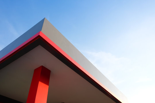 Architecture - Modern Red Building On A Bright Blue Sky