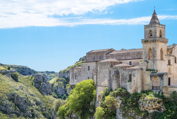 Fototapeta premium Matera, the town of rhe Sassi, prehistoric troglodyte settlements