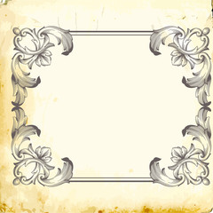 Vector baroque of vintage elements for design. 