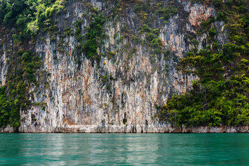 Moutain landscape view on the lake with soft light.