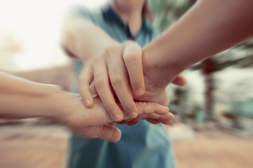 hand together, harmonious, work together, team work, hands clasped together,  showing unity