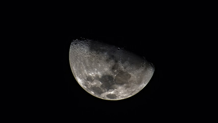 Beautiful close-up moon phase over the sky, Astronomy object