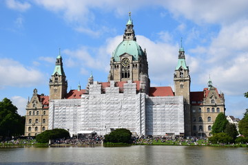Rathaus Hannover mit Baugerüst