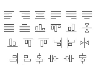 Simple Set of Text Editing Related Vector Line Icons. Contains such Icons as Copy, Paste, Insert Image, Marker and more. Editable Stroke. 48x48 Pixel Perfect.