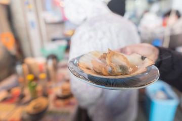 Japan scallop on oven