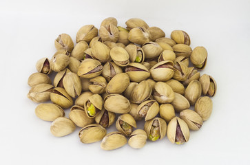 pile of pistacchio seed isolated on white