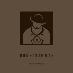 dog man horse
