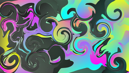 swirl wave of vivid holographic ombre color vector background © QuietWord