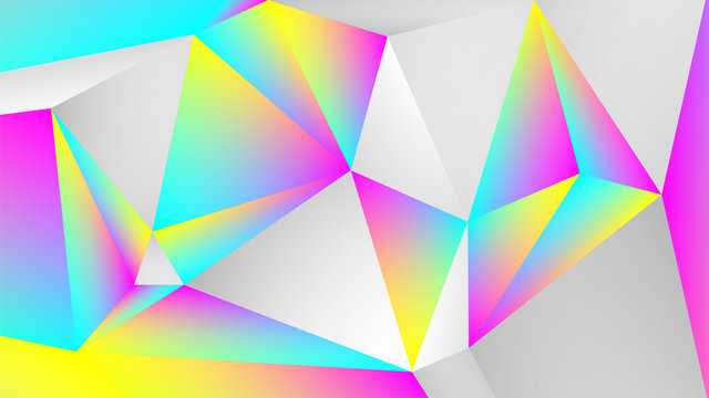beautiful gradient holographic polygon style background