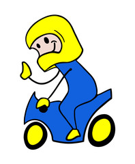 Motorbike rider illustration