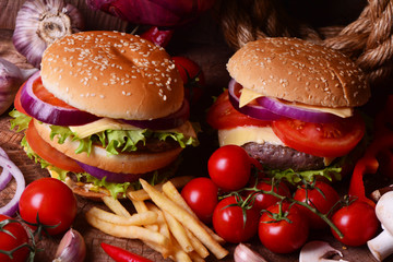 Fresh American hamburger
