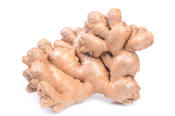 Ginger root on white background