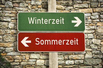 Fototapeta premium Schild 316 - Winterzeit