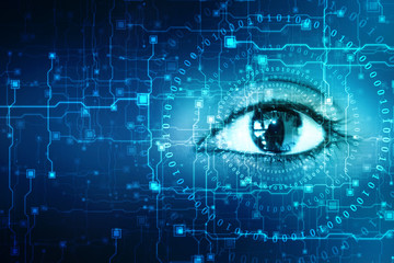Digital eye with security scanning concept, Cyber Security Concept