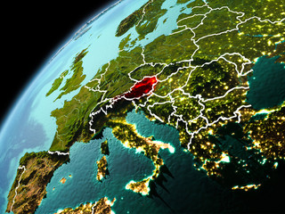 Evening view of Austria on Earth