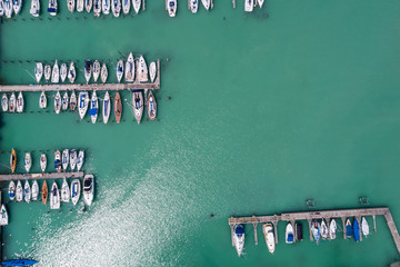 Aerial view of boats