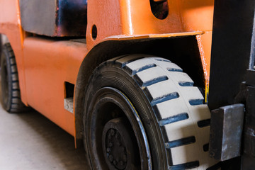 close-up of the forklift orange color in stock © Aleksei