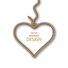 The hanging heart from ropes