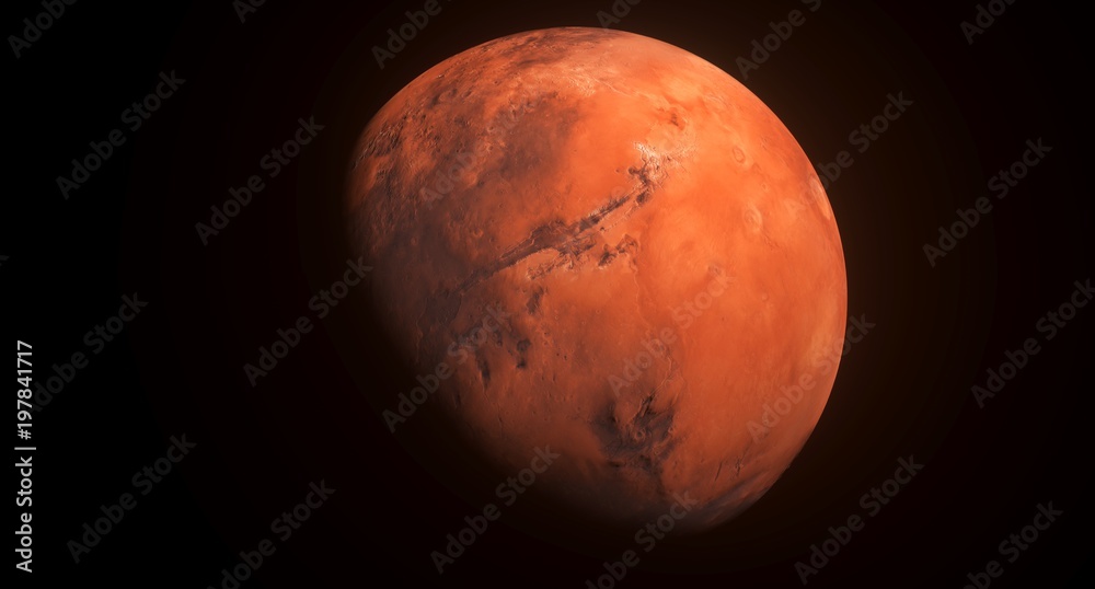 Wall mural 3d rendering of high detailed mars planet the elements of this image furnished by nasa