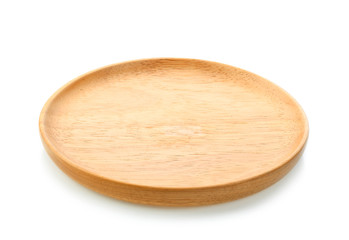 Wooden Tray on the white background