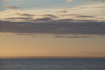 Magical ocean. Sunrise over the Atlantic. Morning. 