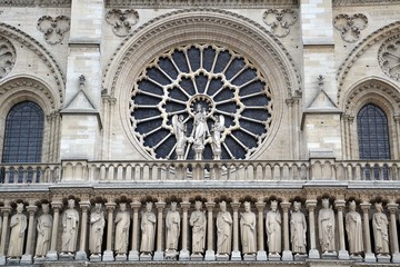 Obraz premium Facade Cathedral of Paris, France