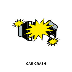 car crash icon isolated on white background for your web, mobile and app design