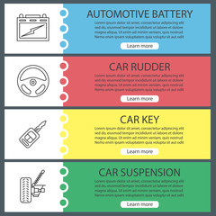 Auto workshop web banner templates set