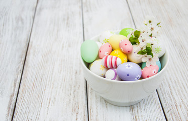 Easter eggs and spring  blossom