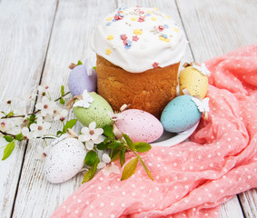 Easter bread and eggs