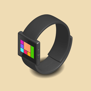 recommend clip art: Smart watch in 3D, vector illustration.