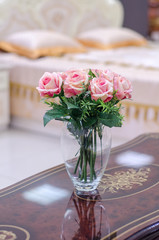 Interior design of room with beautiful flowers