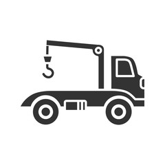 Tow truck glyph icon