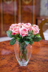 Interior design of room with beautiful flowers