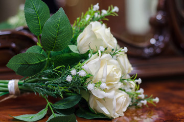Interior design of room with beautiful flowers