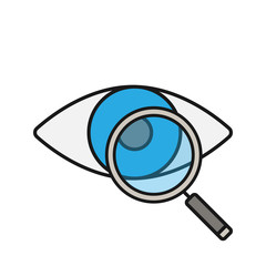 Eye with magnifying glass color icon