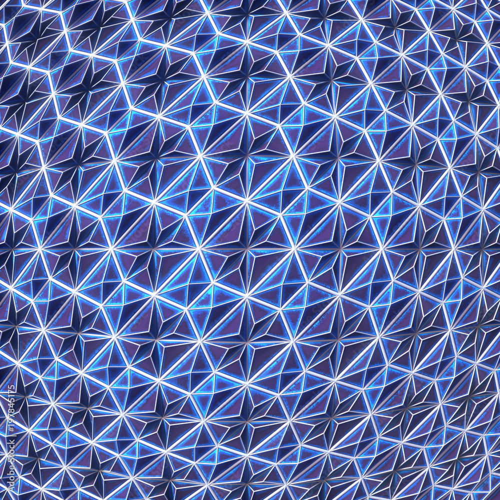 Aufkleber Dark blue scratched abstract surface pattern. 3d rendering