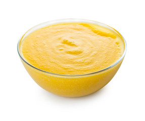 cooked corn groats in a bowl