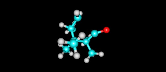 Camphor molecular structure isolated on black background