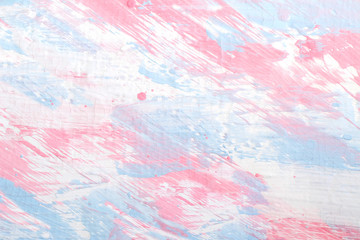 Fototapeta na wymiar Multicolored background of putty painted in light blue, pink and white colors