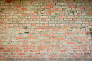 Background of old red vintage brick wall